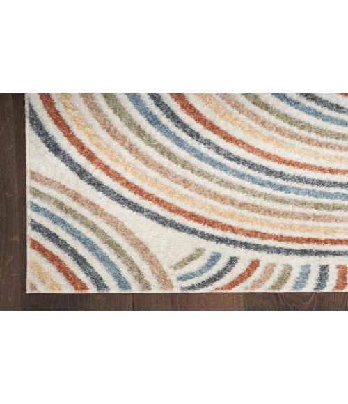 Nourison Astra Machine Washable Ivory Multicolor ASW08 10 ft. X 14 ft. Rectangle Rug