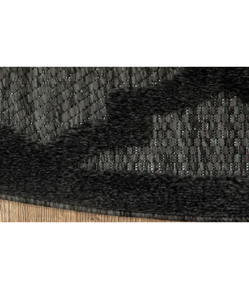 Nourison Easy Care Charcoal Black NES01 4 ft. Round Rug