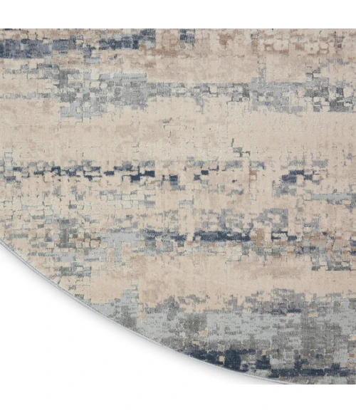 Nourison Rustic Textures Area Rug RUS04 Beige/Grey 5'3" Round