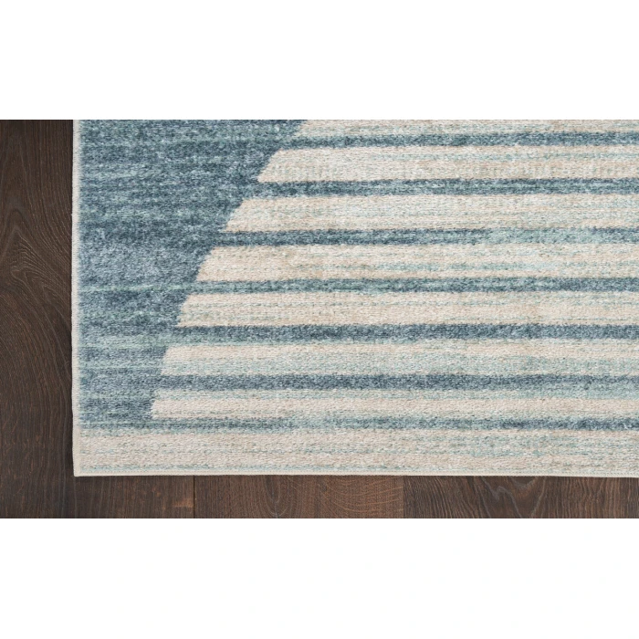 Nourison Astra Machine Washable Blue ASW03 6 ft. 7 in. X 9 ft. Rectangle Rug