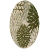 Nourison Home Aloha ALH05 Ivory Green 5 ft. 3 in. Round Area Rug