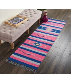 Nourison Home Baja BAJ01 Pink/Blue 2 ft. 3 in. X 7 ft. 6 in. Area Rug