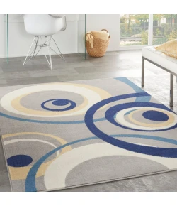 Nourison Home Grafix GRF21 Grey 3 ft. 9 in. X 5 ft. 9 in. Area Rug