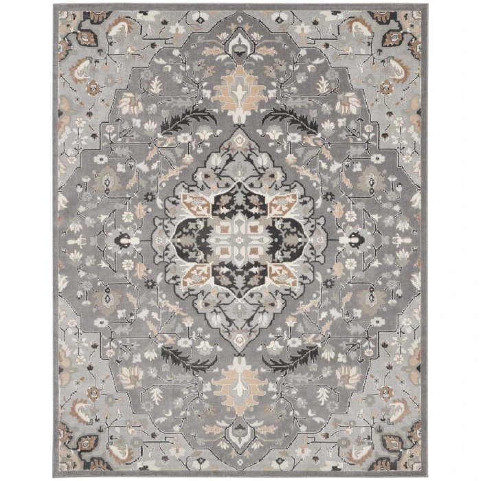 Nourison Elation Area Rug ETN09 Grey 7'10" x 9'10"