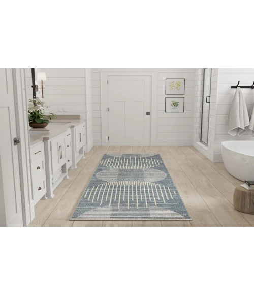 Nourison Astra Machine Washable Blue ASW03 2 ft. X 6 ft. Rectangle Rug