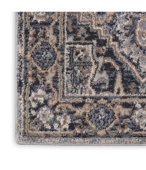 kathy ireland Home Moroccan Celebration Runner Area Rug KI381-Navy