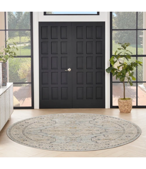 Nourison Lynx Light Blue LNX07 8 ft. X Round Rug