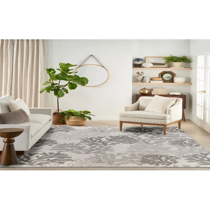 Nourison Garden Oasis Grey GOA05 8 ft. X 10 ft. Rectangle Rug