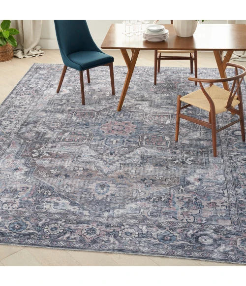 Nicole Curtis Machine Washable Series 1 Area Rug SR101 Grey