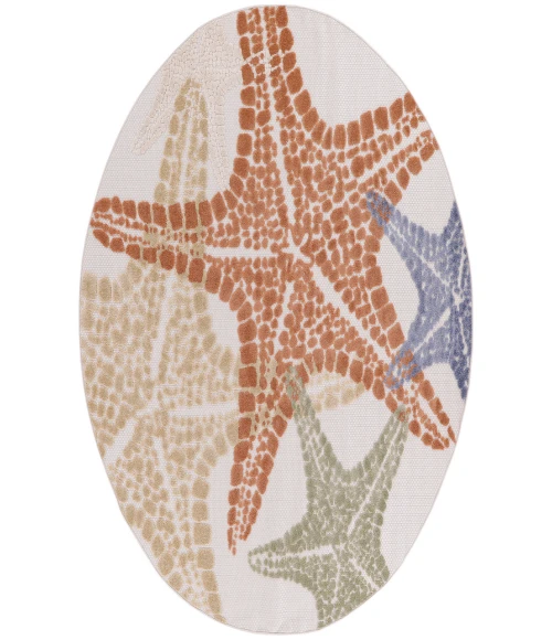 Nourison Aloha Ivory Multicolor ALH28 7’10” Round Rug