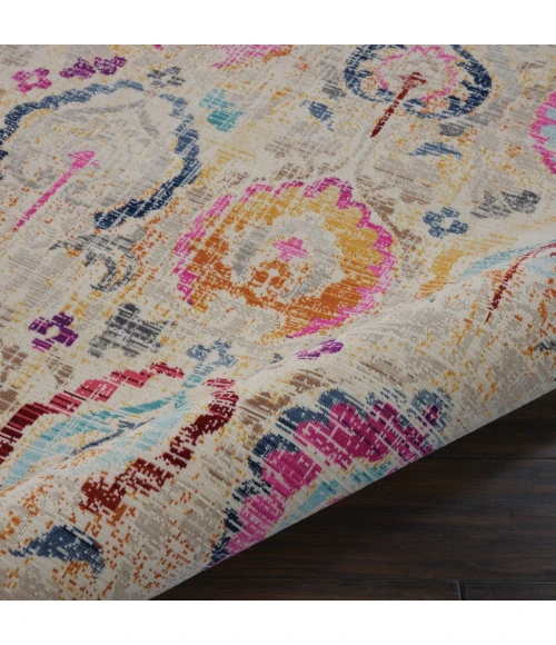 Nourison Vintage Kashan Round Area Rug VKA04-Ivory/Multicolor