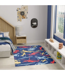 Nourison Home Imagination IMA06 Navy Multicolor 6 ft. 6 in. X 9 ft. 2 in. Area Rug