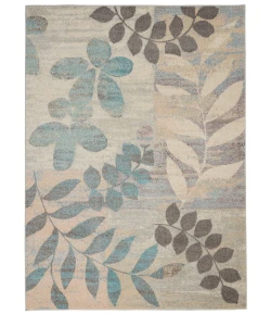 Nourison Home Tranquil TRA01 Ivory/Light Blue 5 ft. 3 in. X 7 ft. 3 in. Area Rug
