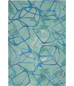 Nourison Home Symmetry SMM05 Aqua Blue 5 ft. 3 in. X 7 ft. 9 in. Area Rug