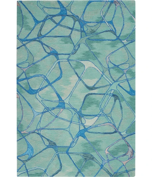 Nourison Symmetry Area Rug SMM05-Aqua Blue