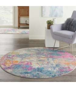 Nourison Home Passion PSN36 Ivory Multicolor 4 ft. Round Area Rug