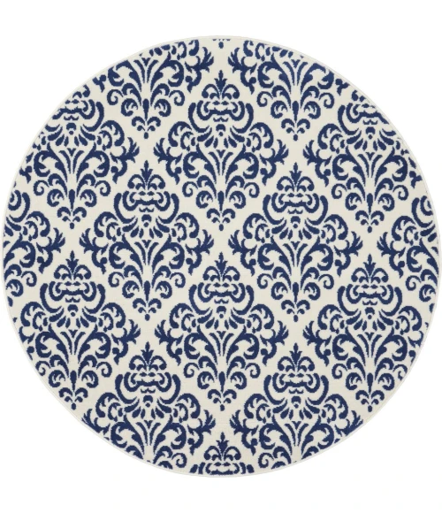 Nourison Grafix Round Area Rug GRF06-White/Blue