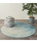 Nourison Passion Round Area Rug PSN10-Navy/Light Blue