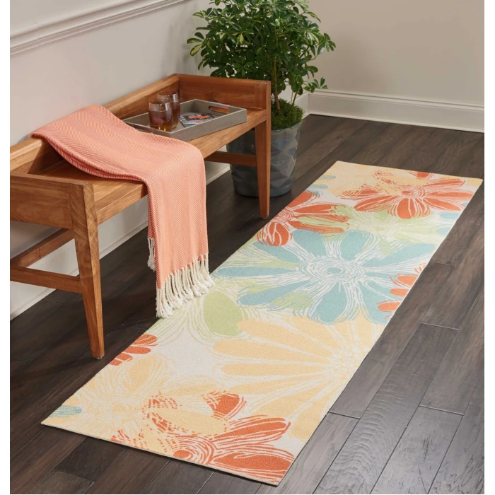 Nourison Home & Garden Ivory RS022 2ft.3in. x 8ft. Rect. Rug