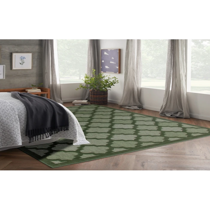 Nourison Easy Care Green NES01 8 ft. X 10 ft. Rectangle Rug