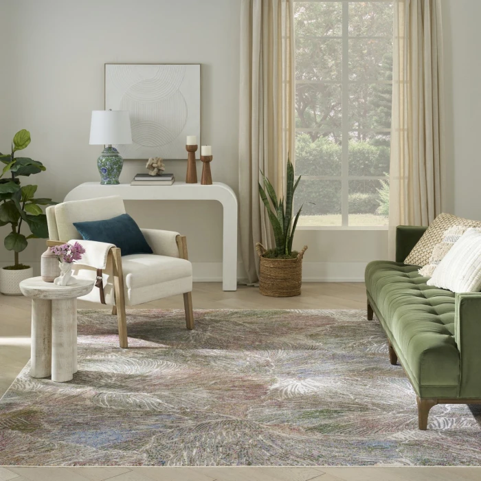Nourison Home Vintage Harmony Green VHH04 7ft.10in. x 9ft.10in. Rect. Rug