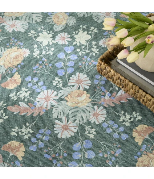 Nourison Home Botanical Washables Green BOT02 4ft. x 6ft. Rect. Rug