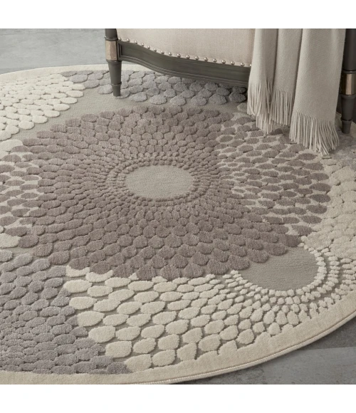 Nourison Graphic Illusions Round Area Rug GIL04-Grey