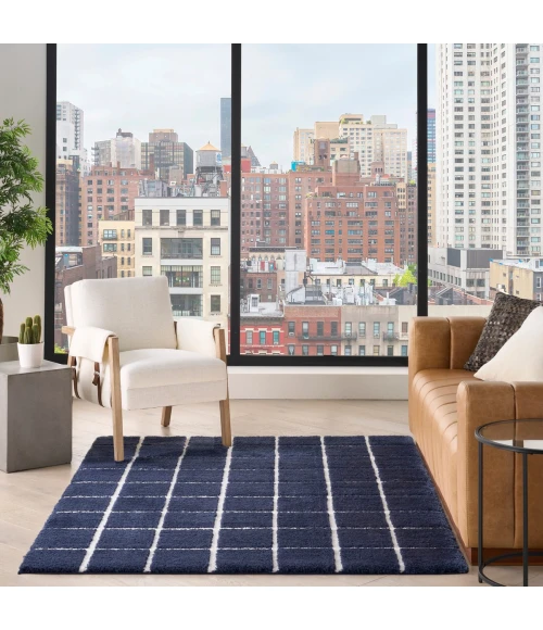 DKNY West End Ave Navy Ivory WTE01 4 ft. X 6 ft. Rect. Rug