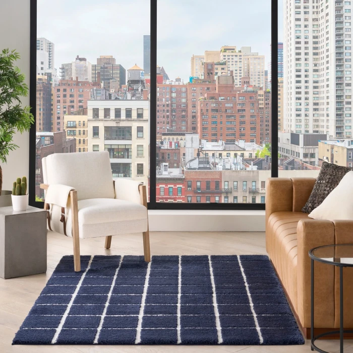 DKNY West End Ave Navy Ivory WTE01 4 ft. X 6 ft. Rect. Rug