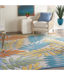 Nourison Home Aloha ALH18 Ivory/Multi 7 ft. 10 in. X 10 ft. 6 in. Area Rug