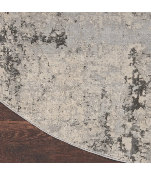 Nourison Rustic Textures Area Rug RUS07 Grey/Beige 5'3" Round