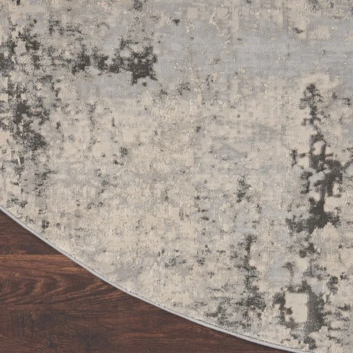 Nourison Rustic Textures Area Rug RUS07 Grey/Beige 5'3" Round