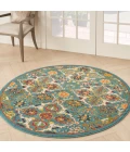 Nourison Allur Area Rug ALR03 Turquoise Ivory