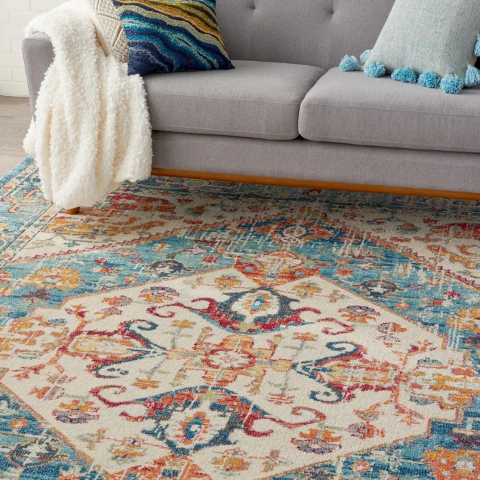 Nourison Passion Area Rug PSN23-Ivory/Light Blue