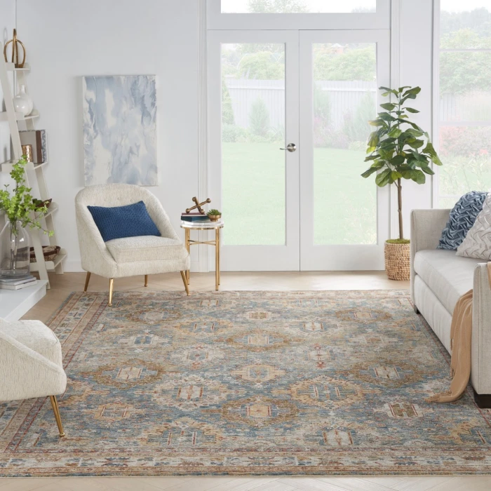 Nourison Sahar Blue SHR01 9 ft. X 13 ft. Rect. Rug