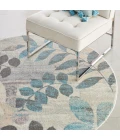 Nourison Tranquil Round Area Rug TRA01-Ivory/Light Blue