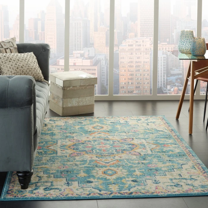 Nourison Passion Area Rug PSN25-Ivory/Light Blue