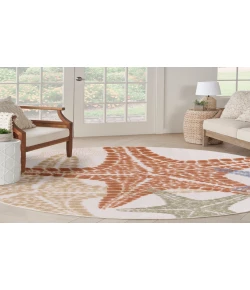 Nourison Home Aloha ALH28 Ivory Multicolor 7 ft. 10 in. Round Area Rug