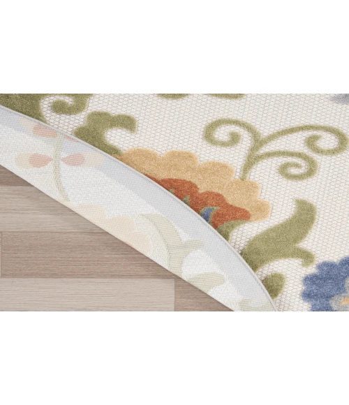 Nourison Aloha Ivory Blue ALH17 7’10” Round Rug