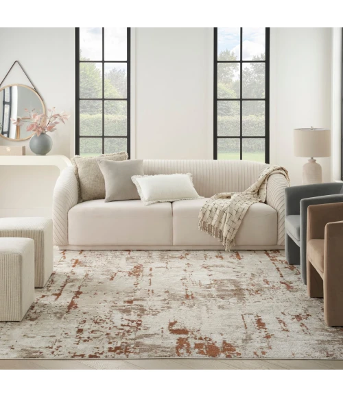 Nourison Quarry Ivory Rust QUA01 5 ft. X 7 ft. Rect. Rug