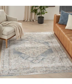 Nourison Home Astra Machine Washable ASW11 Light Blue 6 ft. 7 in. X 9 ft. Area Rug