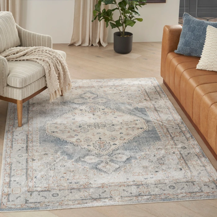 Nourison Astra Machine Washable Area Rug ASW11 Light Blue