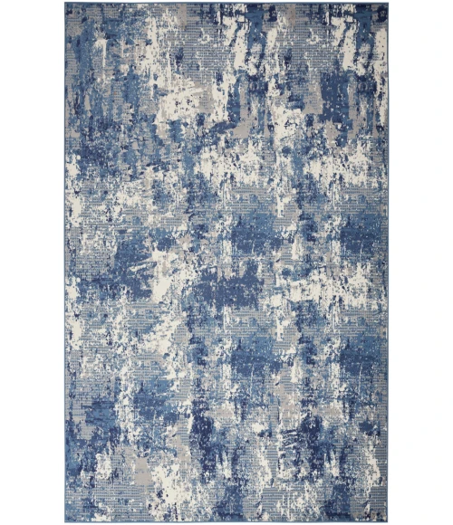 Nourison Grafix Navy Blue GRF38 6 ft. X 9 ft. Rectangle Rug