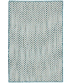 Nourison Home Courtyard COU01 Ivory Aqua 2 ft. X 3 ft. Area Rug
