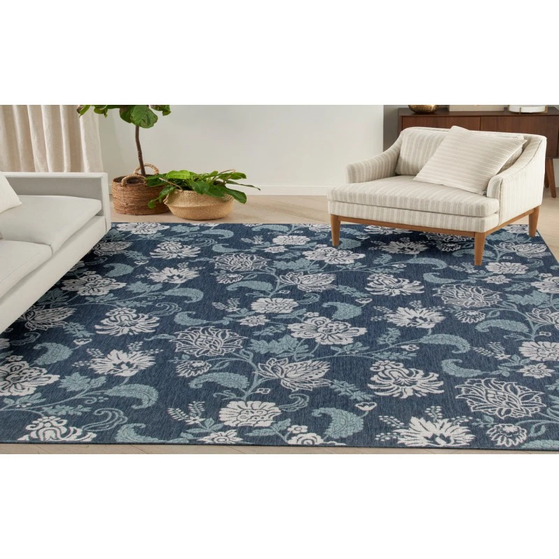 Nourison Garden Oasis Navy GOA03 8 ft. X 10 ft. Rectangle Rug