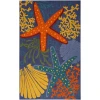 Nourison Home Aloha ALH24 Navy Multicolor 3 ft. 6 in. X 5 ft. 6 in. Area Rug