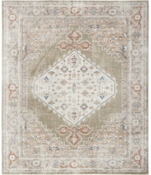 Nourison Astra Machine Washable Sage Multicolor ASW11 10ft. x 14ft. Rect. Rug