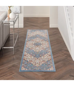 Nourison Home Elation ETN08 Ivory Blue 2 ft. 3 in. X 7 ft. 6 in. Area Rug
