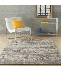 Michael Amini MA90 Uptown UPT03 Ivory/Grey 4 ft. X 6 ft. Area Rug