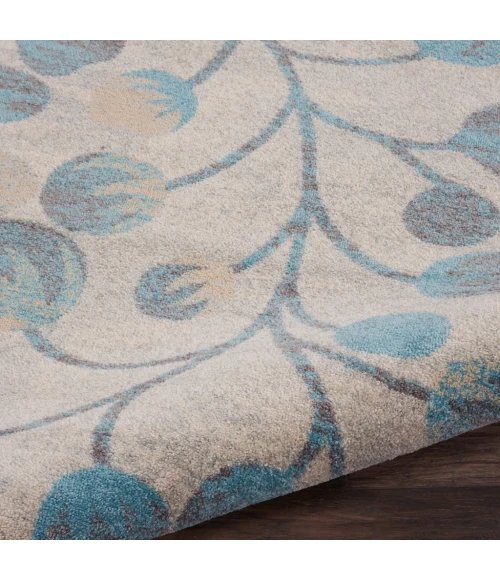 Nourison Tranquil Area Rug TRA03-Ivory/Turquoise